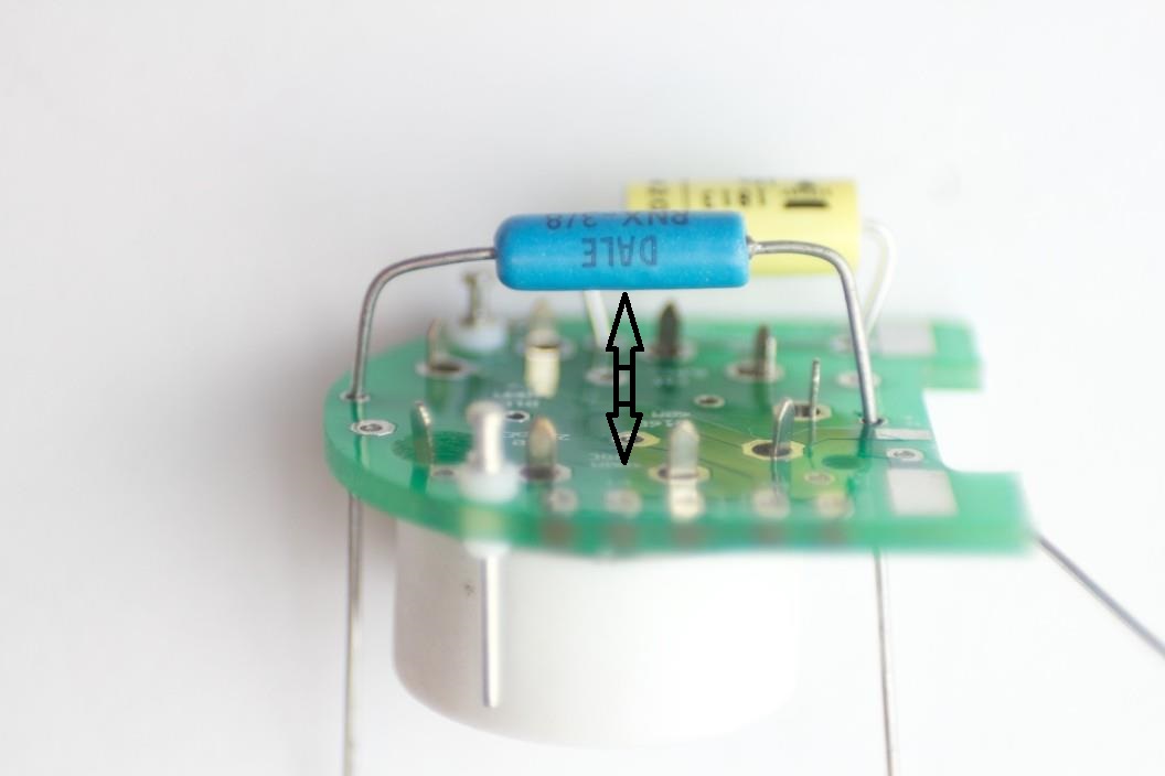C8 and R1 installed on tube PCB