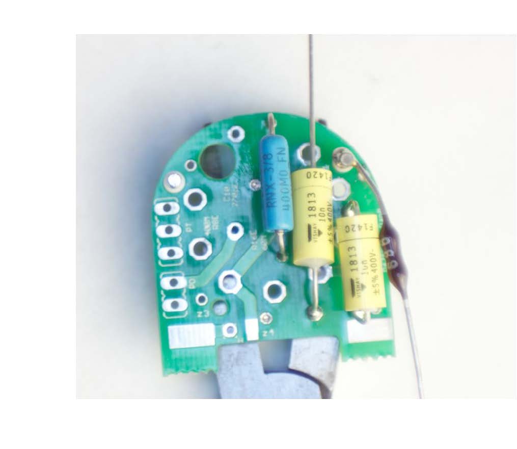 Preparing C1 polystyrene capacitor
