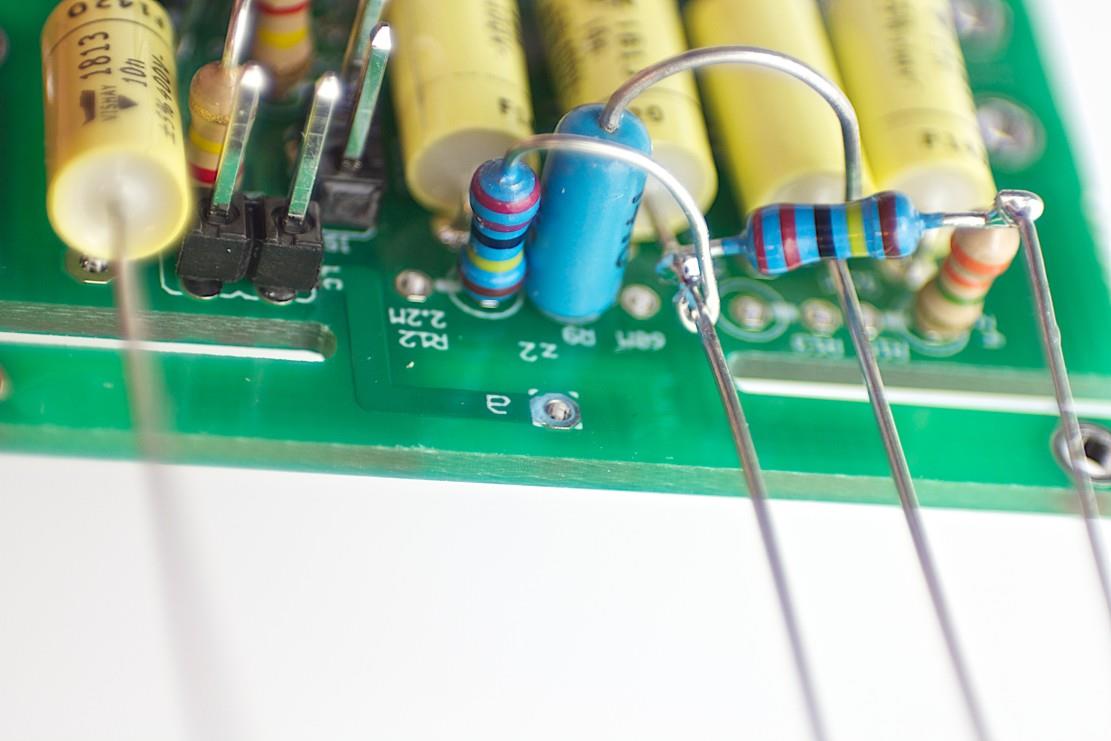 R12 being soldered to C4 - view 2