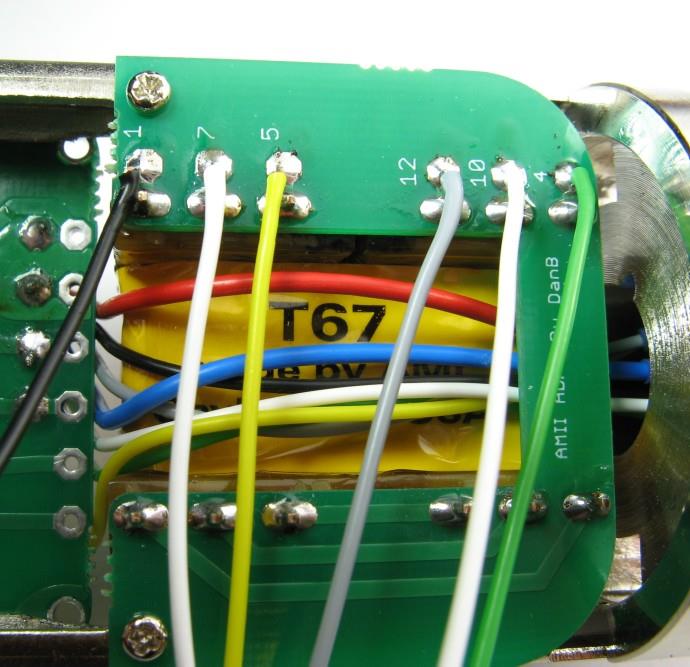 Wires soldered to main PCB pads