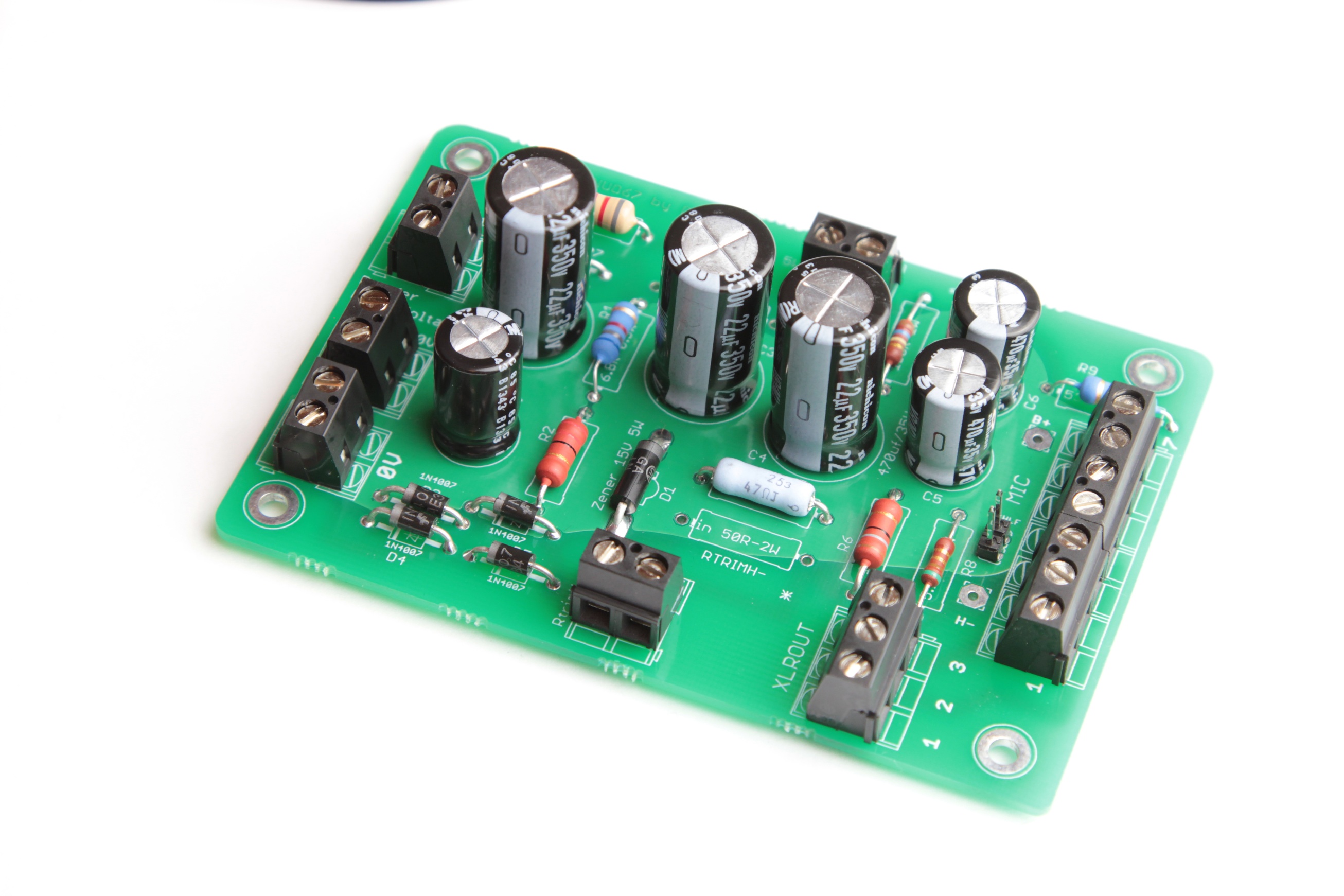 D-U67 PSU PCB fully assembled — overview