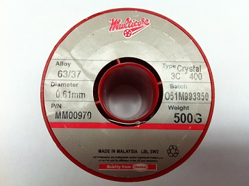 Multicore 63/37 solder, 0.61 mm diameter